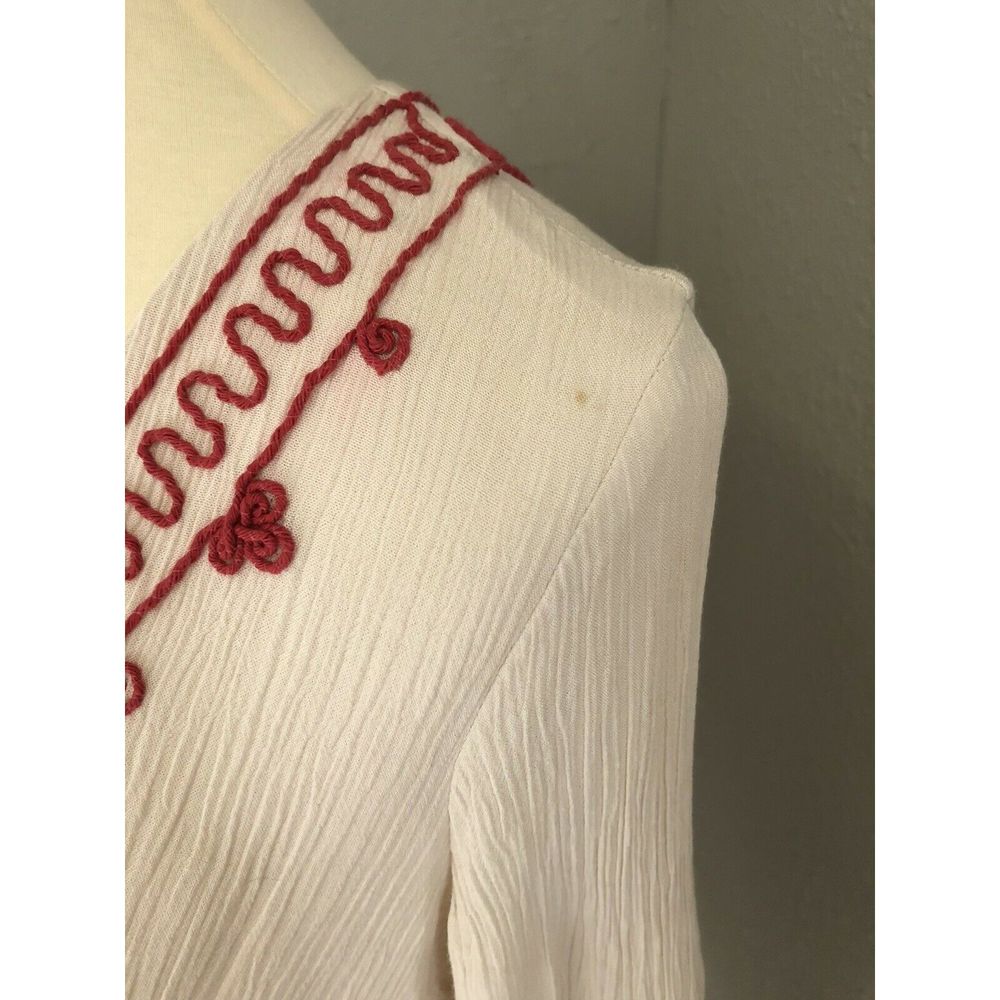 Arc & Co. Sz M Tunic Dress Embroidered Cream, Pink - Picture 7 of 10